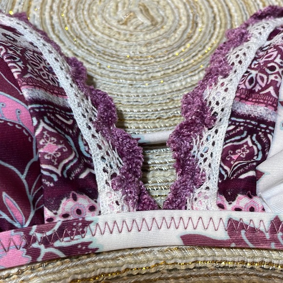 NWT M/XL BECCA designer bikini mulberry reversible white pink halter tanga 2 set - Picture 5 of 15